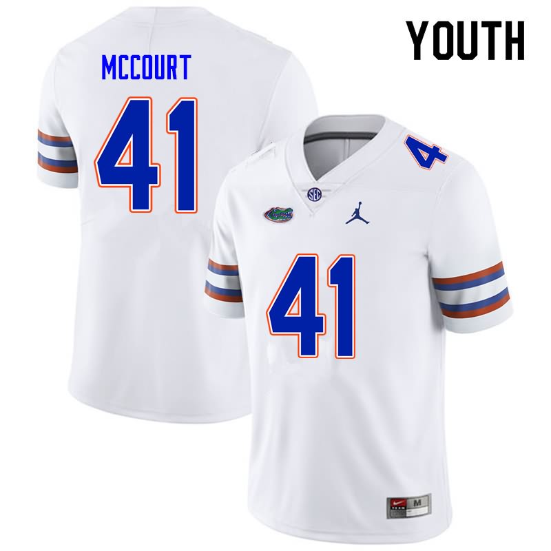 Youth NCAA Florida Gators Alex McCourt #41 Stitched Authentic Nike White College Football Jersey EQO0865FK